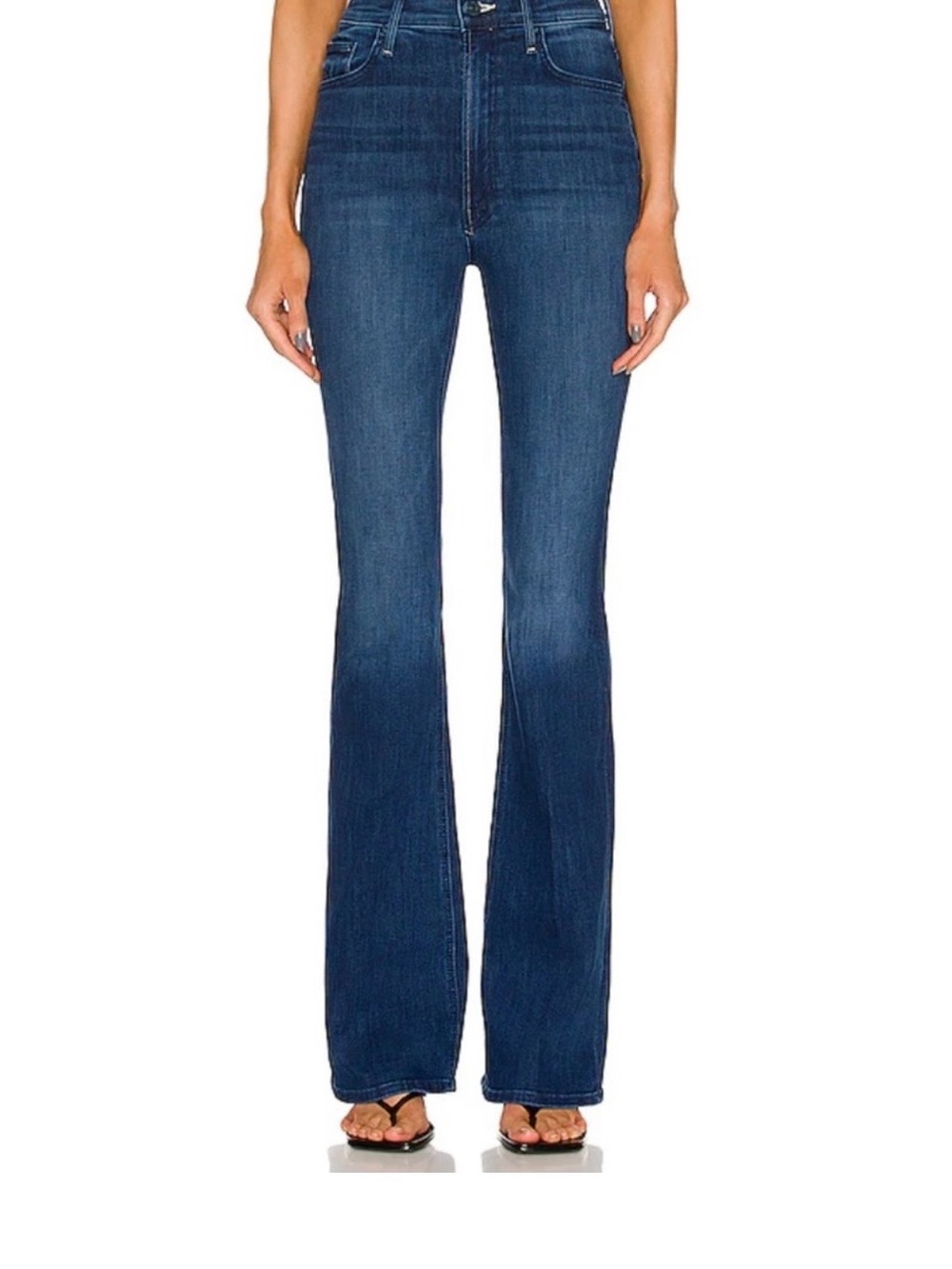 MOTHER High-Rise Dark Blue Flare Jeans